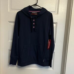 Wolverine Navy Hooded Henley Sweatshirt